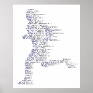 Bewegung des laufenden Mannes mit Geschwindigkeit Poster