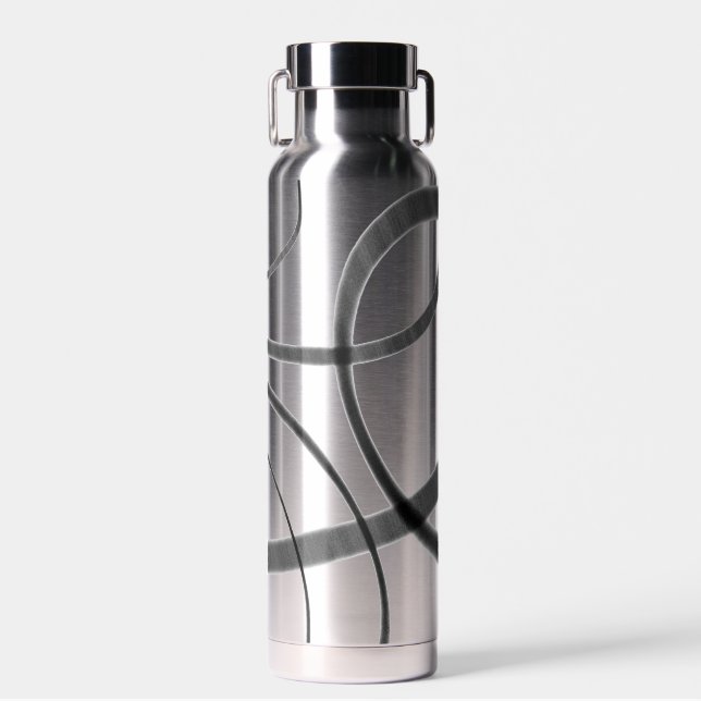 Bewegung in Schwarz und Weiß Trinkflasche (Vorne)