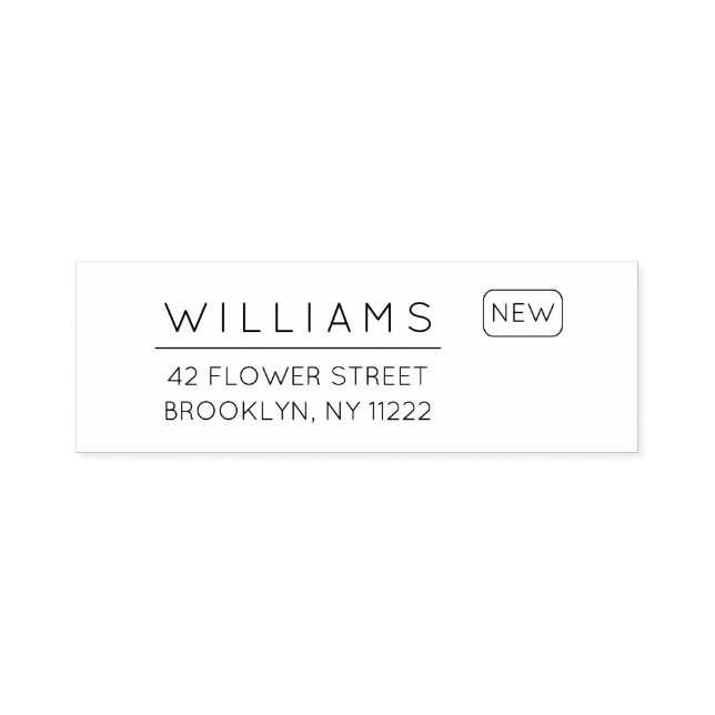 Bewegung. Neue Adresse. Minimale Typografie 01. Permastempel (Design)