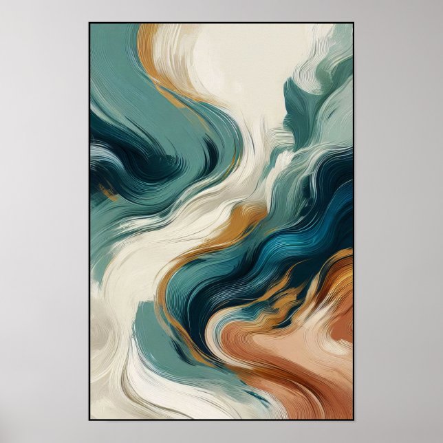 Bewegungs- und Tiefenrhythmus Abstrakt Poster (Vorne)