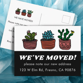 BEWEGUNGSANKÜNDIGUNG NEUE ADRESSE Niedlicher KAKTI Postkarte