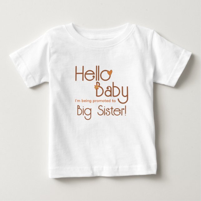 Bewerbung für Big Sister Hello Baby Retro T-shirt (Vorderseite)