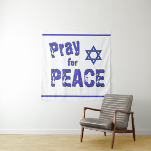 Bewerbung für den Frieden Israel Grunge Schriftart Wandteppich
