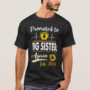 Bewerbung für große Schwester 2023 Sonnenblume New T-Shirt