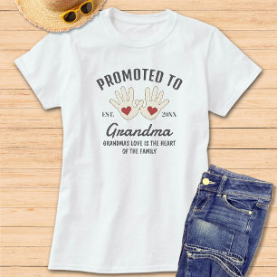 Bewerbung für Oma Baby Handprints Oma Zitat T-Shirt