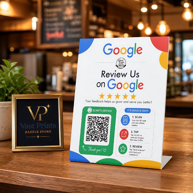 Bewerte uns auf Google QR Code Sockelschild (Review Us On Google QR Code Pedestal Sign
)