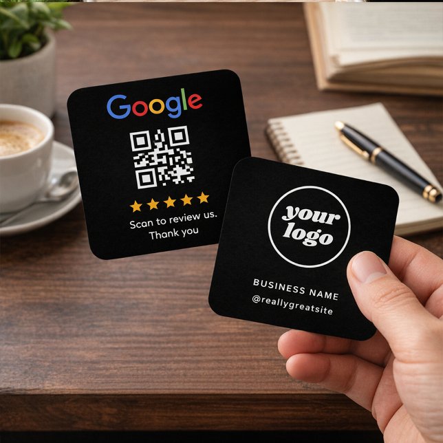 Bewerten Sie uns Schwarz Minimales QR-Code Templat (Von Creator hochgeladen)