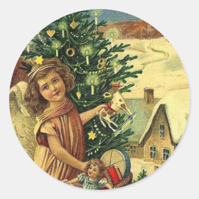 BEWERTETE INTERNATIONALE CHRISTMAS GREETINGS RUNDER AUFKLEBER (Vorderseite)