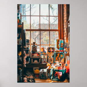 BEWERTETES PLUSH-SPIEL AUF BROWN-HOLZSCHELF POSTER