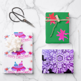 BEWERTETES SCHNEEFLAKE-Wrapping Paper Geschenkpapier Set
