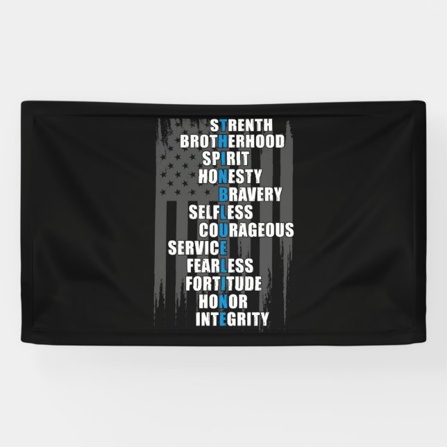 Bewertung der Polizei für die Strafverfolgungsflag Banner (Horizontal)