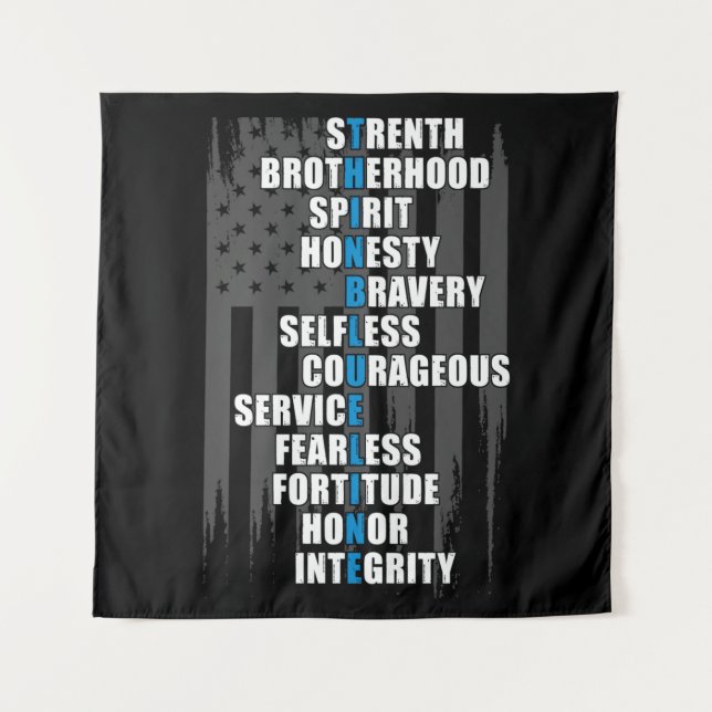 Bewertung der Polizei für die Strafverfolgungsflag Wandteppich (Vorderseite)