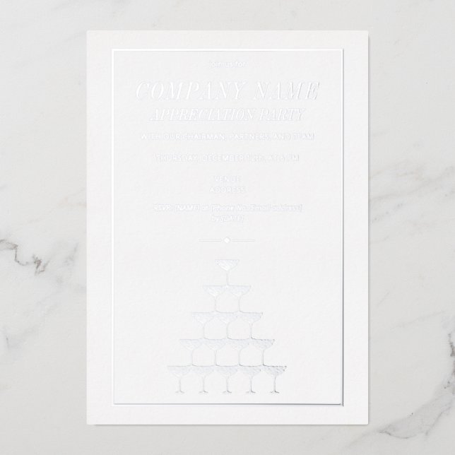 Bewertung des Unternehmens Champagner Tower Busine Folieneinladung (Vorderseite)