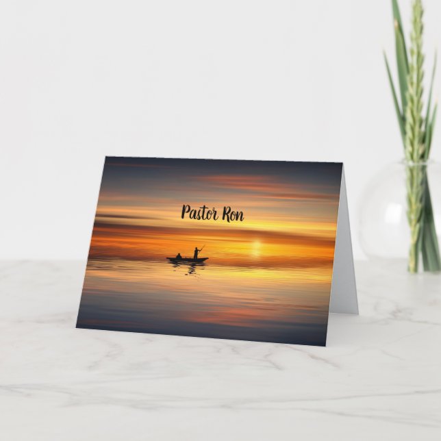 Bewertung von Pastor-Namen dank Sunset Card Dankeskarte (Vorderseite)