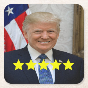 Bewertung von Präsident Donald Trump Rechteckiger Pappuntersetzer