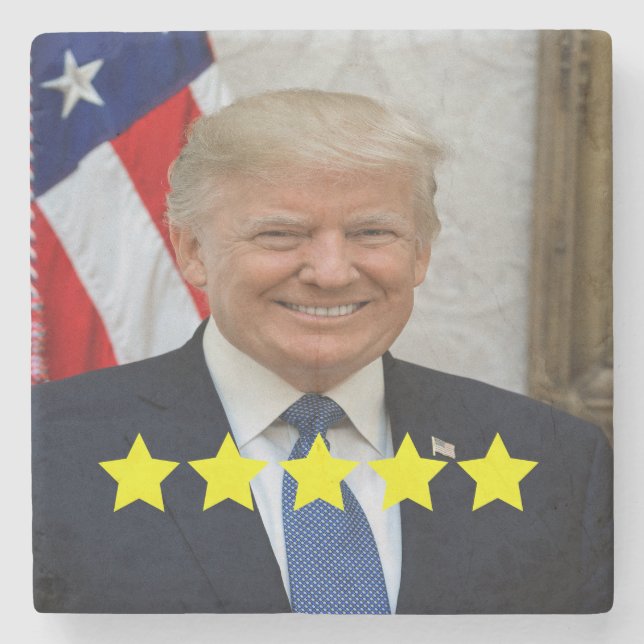 Bewertung von Präsident Donald Trump Steinuntersetzer (Vorderseite)