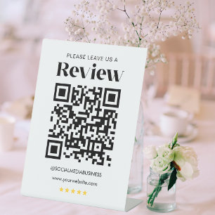 Bewertungs-QR-Code Personalisierte Social Media Sockelschild