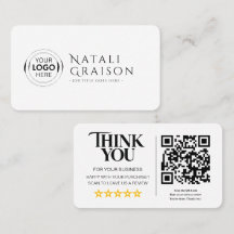 Bewertungskarte mit QR-Code für Unternehmensbewert