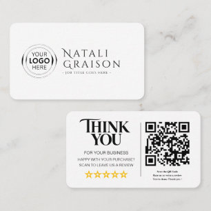 Bewertungskarte mit QR-Code für Unternehmensbewert Visitenkarte