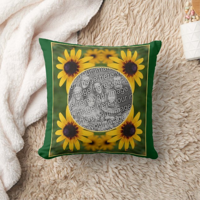 Bewi auf Schwarz Mit Augen Susan Blume Fügen Sie I Kissen (Decke)