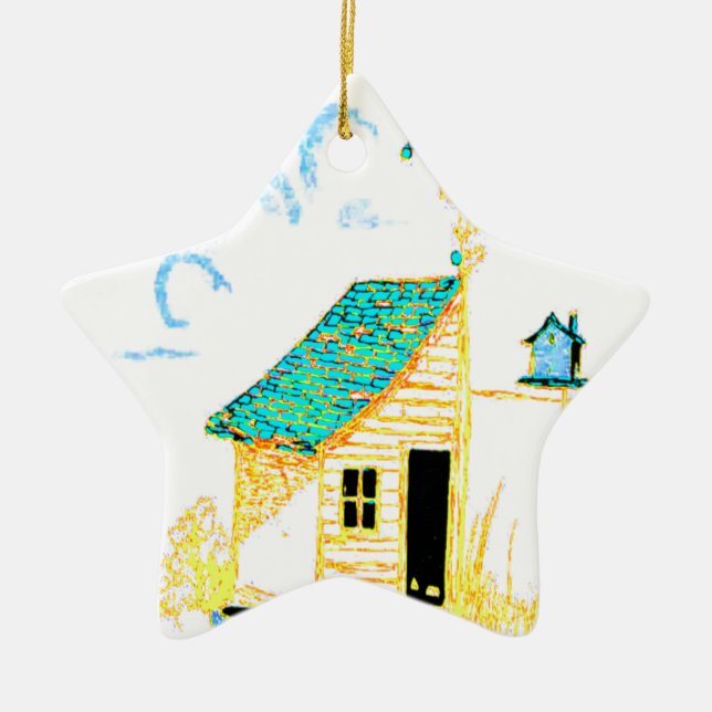 Bewirtschaften Sie Szene mit Halle, Baum und Keramik Ornament (Vorne)