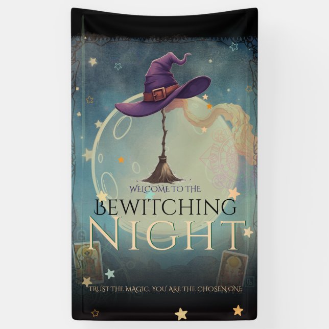Bewitter Nuit Mystique Halloween bannière de la fê (Vertical)