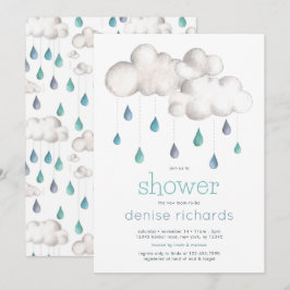 Bewölkt mit Möglichkeit einer Babydusche Einladung