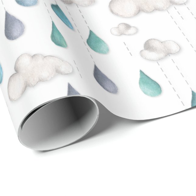 Bewölkt mit Sprinklergefahr Geschenkpapier (Rolleneckpunkt)