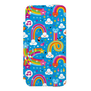 bewölkt Regenbogenregentropfen-Herzmuster Incipio Watson™ iPhone 5 Geldbörsen Hülle
