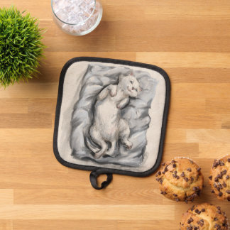 Bewölkte Katze - Gemütlicher Herbst-Topflappen Topflappen