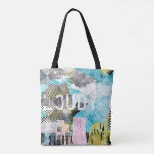 Bewölkte Menschen moderne Collage Art Totasche Tasche
