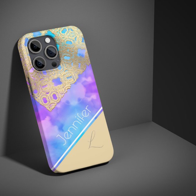 Bewölkte Ruhe: Die goldene Spitzen-Monogramm Case-Mate iPhone Hülle (Von Creator hochgeladen)
