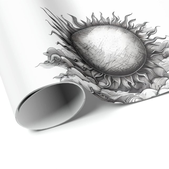 Bewölkte Sonne Geschenkpapier (Rolleneckpunkt)