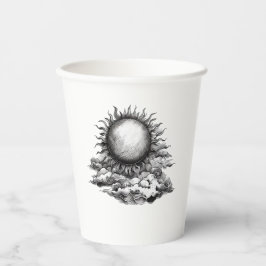 Bewölkte Sonne Pappbecher