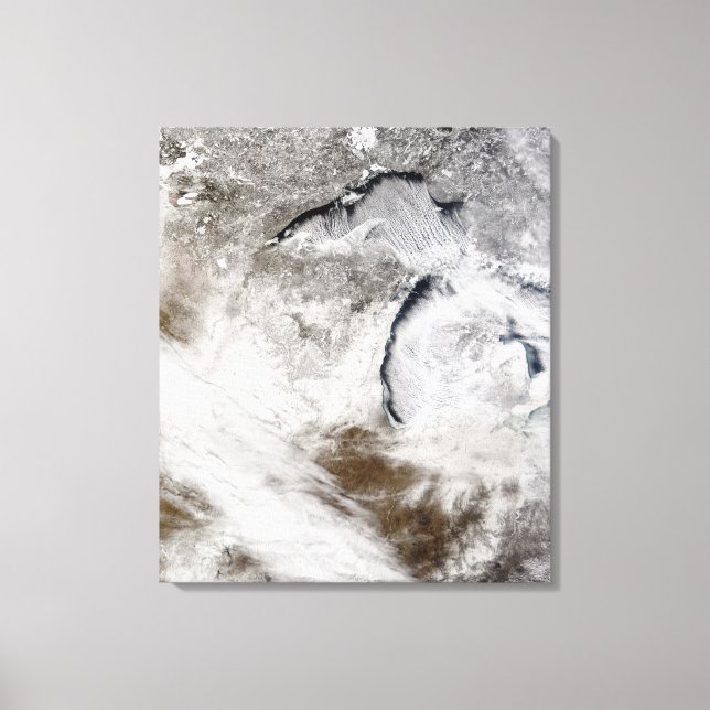 Bewölkte Straßen über den Lake Superior und den La Leinwanddruck (Vorderseite)