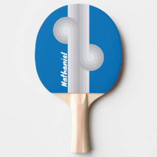 Bewölkter Blaue Himmel-Streifen-Loop mit Namen Tischtennis Schläger