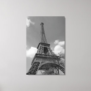 Bewölkter Eiffel in Schwarzweiss, 2015 Leinwanddruck