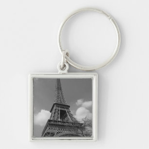 Bewölkter Eiffel in Schwarzweiss, 2015 Schlüsselanhänger