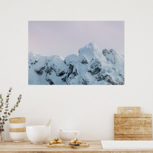 Bewölkter Himmel Berg Sonnenuntergang Poster