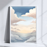 Bewölkter Himmel | Wasserfarbe Himmel Blaue Wolken