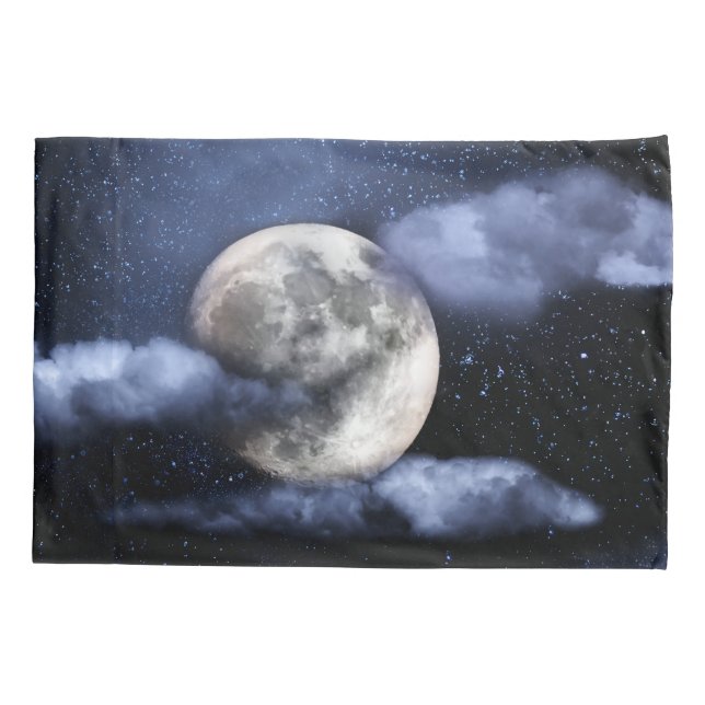 Bewölkter Mond Kissenbezug (Rückseite)