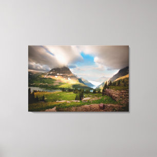 Bewölkter Mountains  alpiner See Leinwanddruck