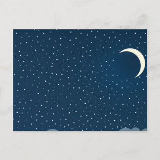 Bewölkter nächtlicher Himmel Postkarte