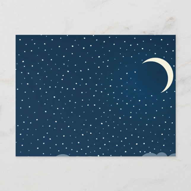 Bewölkter nächtlicher Himmel Postkarte (Vorderseite)