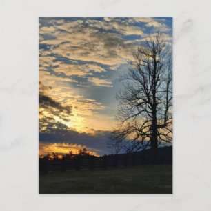Bewölkter Sonnenuntergang auf dem Blue Ridge Parkw Postkarte