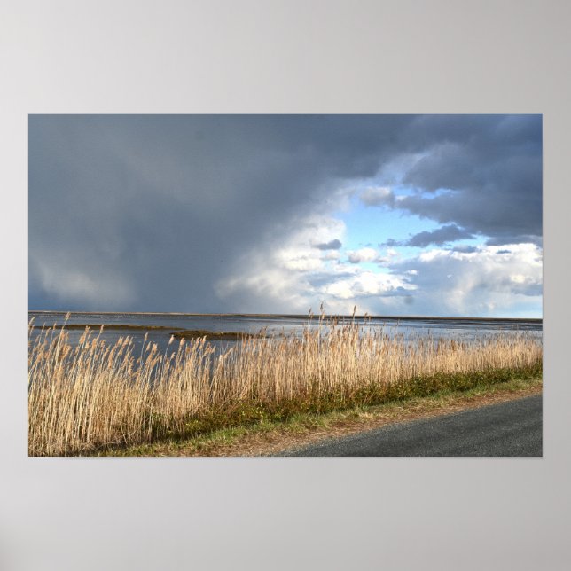 Bewölktes Day Waterscape Poster (Vorne)