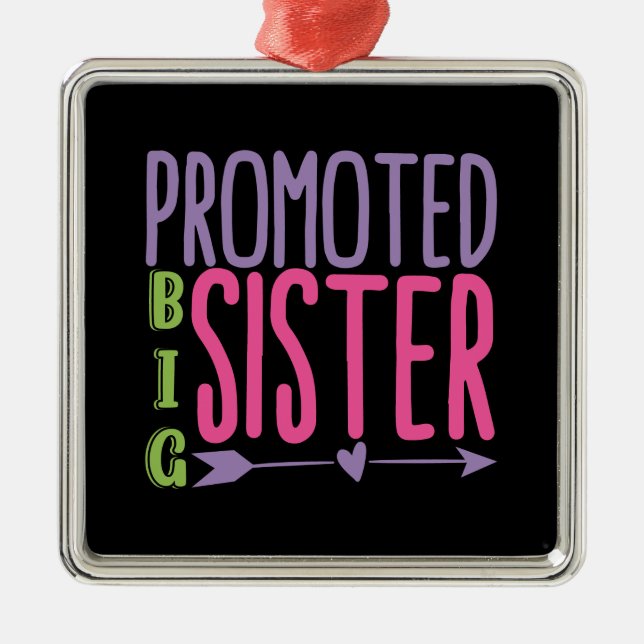 Beworben Big Sister - Big Sister Reveal Ornament Aus Metall (Vorne)