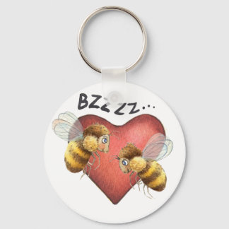 Bewunderbare Bienen und Herzform Schlüsselanhänger