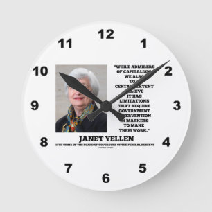Bewunderer-Kapitalismus Govt Intervention Janets Runde Wanduhr