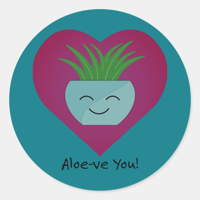 Bewunderlich Funny Aloeve You Aloe Runder Aufkleber (Vorderseite)